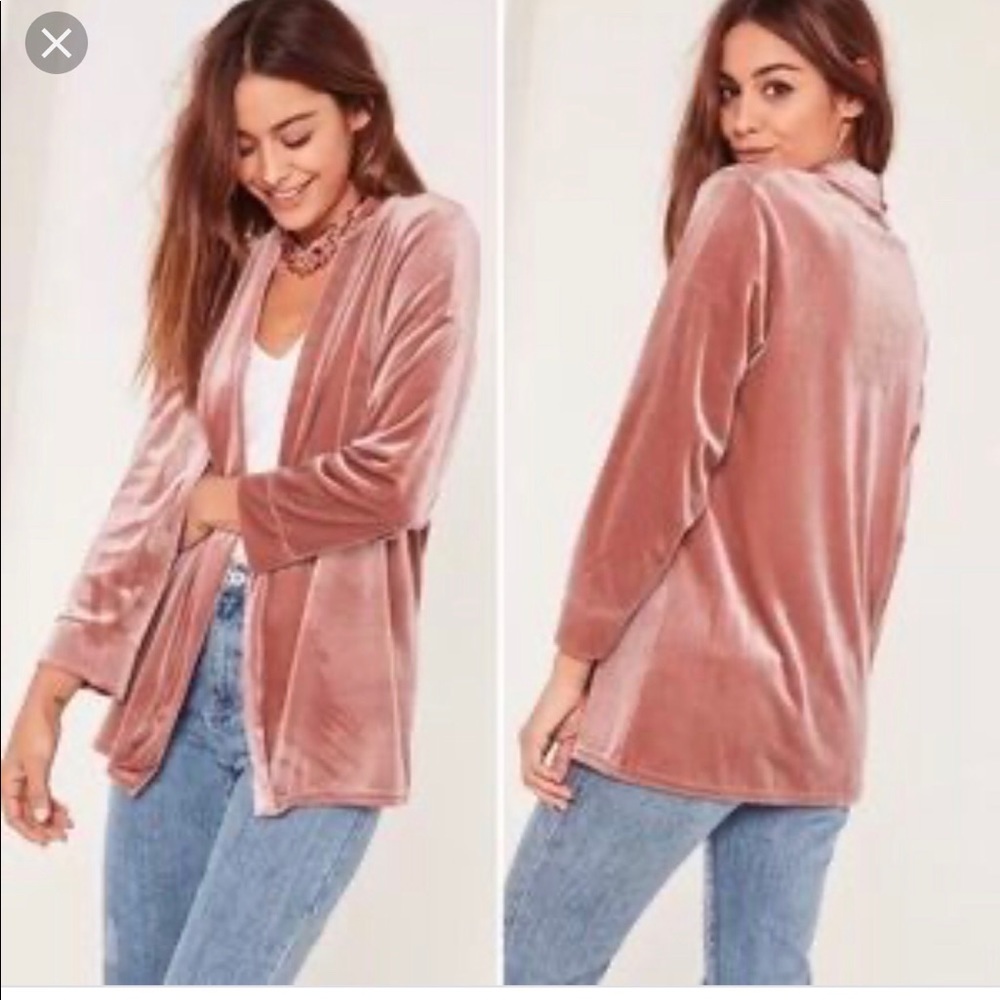 Misguided blush velvet slouchy blazer